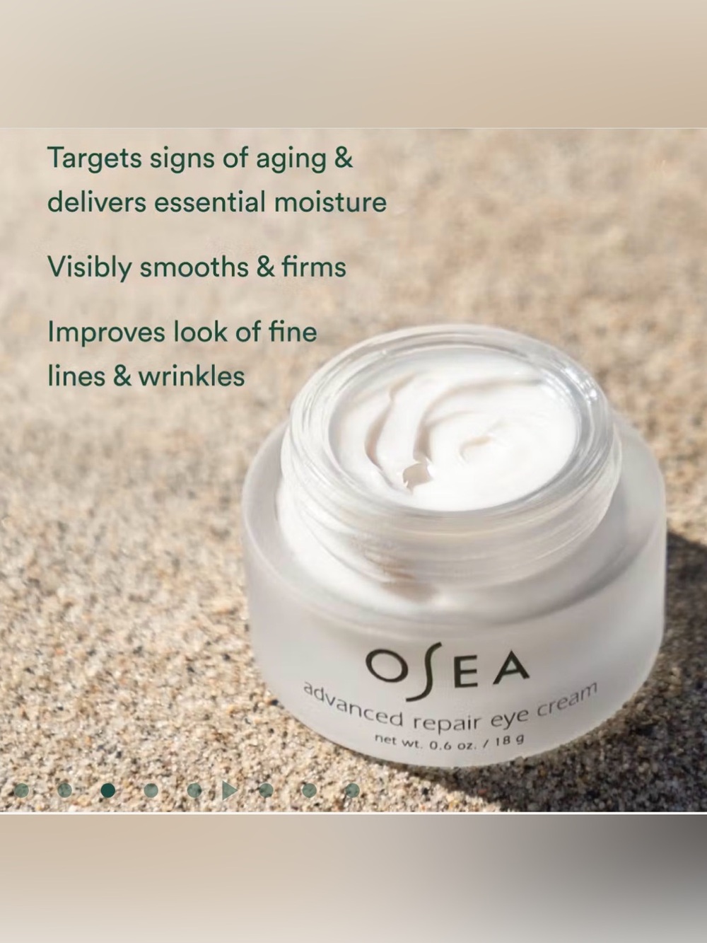 Osea Advanced Repair Eye Cream Jar: brand new, never opened, .6 oz